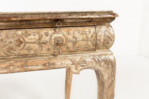 LARGE 19TH CENTURY ENGLISH SILVER GILT GESSO SIDE TABLE - ADDITIONAL PHOTO 3
