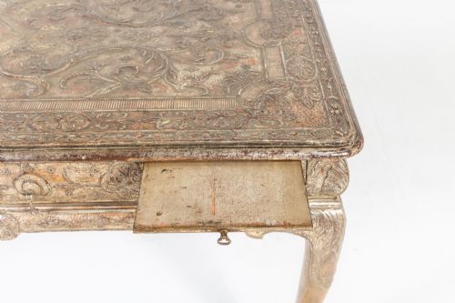 LARGE 19TH CENTURY ENGLISH SILVER GILT GESSO SIDE TABLE - ADDITIONAL PHOTO 4