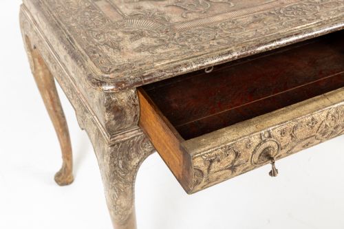 LARGE 19TH CENTURY ENGLISH SILVER GILT GESSO SIDE TABLE - ADDITIONAL PHOTO 5