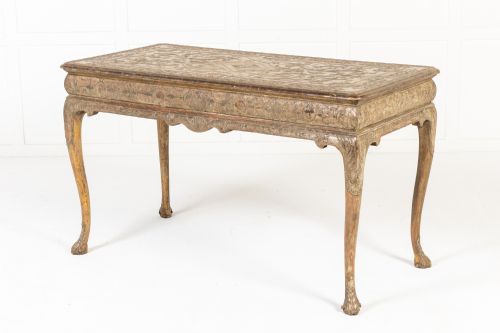 LARGE 19TH CENTURY ENGLISH SILVER GILT GESSO SIDE TABLE - ADDITIONAL PHOTO 12