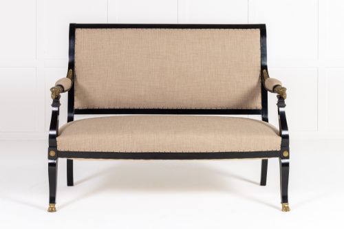 FRENCH EMPIRE STYLE EBONISED SOFA - ADDITIONAL PHOTO 1