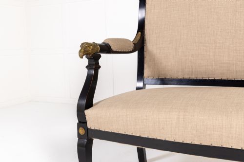 FRENCH EMPIRE STYLE EBONISED SOFA - ADDITIONAL PHOTO 2