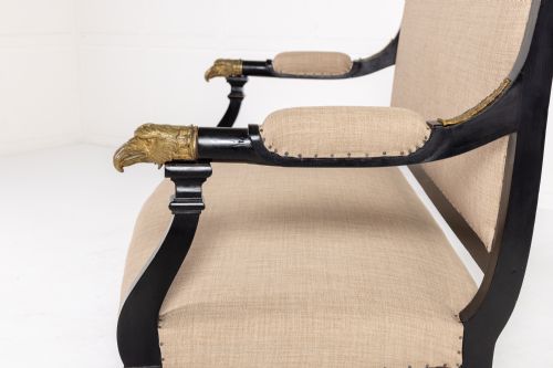 FRENCH EMPIRE STYLE EBONISED SOFA - ADDITIONAL PHOTO 4