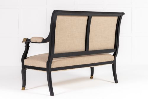 FRENCH EMPIRE STYLE EBONISED SOFA - ADDITIONAL PHOTO 7