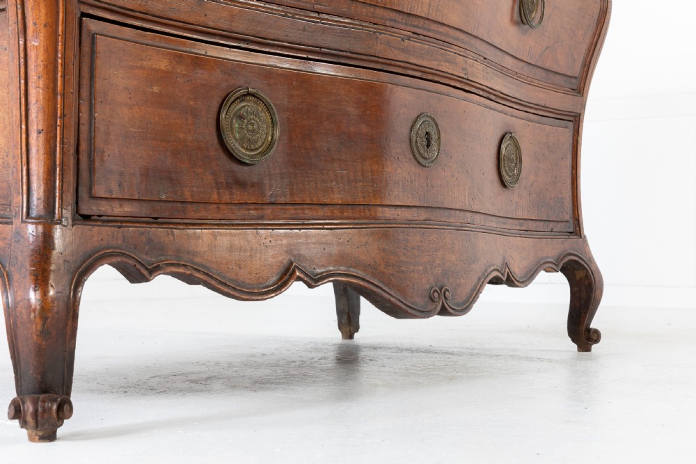 18th Century French Walnut Bombe Commode View V