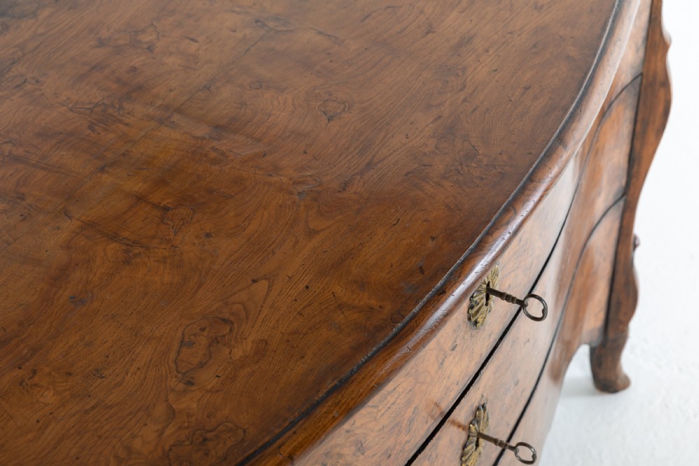 18TH CENTURY BURR ELM FRENCH COMMODE View IV