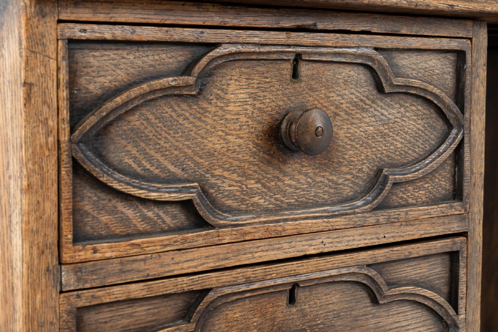 19TH CENTURY ENGLISH GOTHIC OAK DESK View V