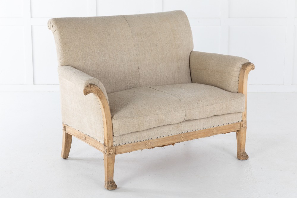 SMALL BLEACHED OAK SOFA