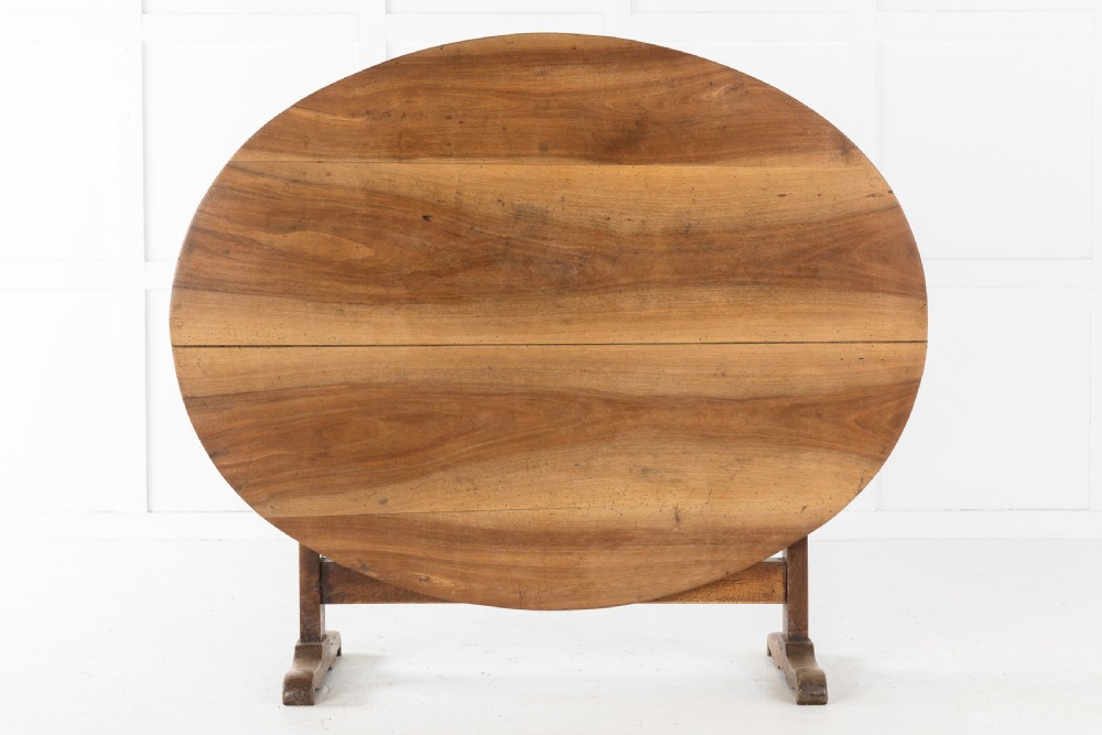 FRENCH 19TH CENTURY OVAL VENDANGES TABLE