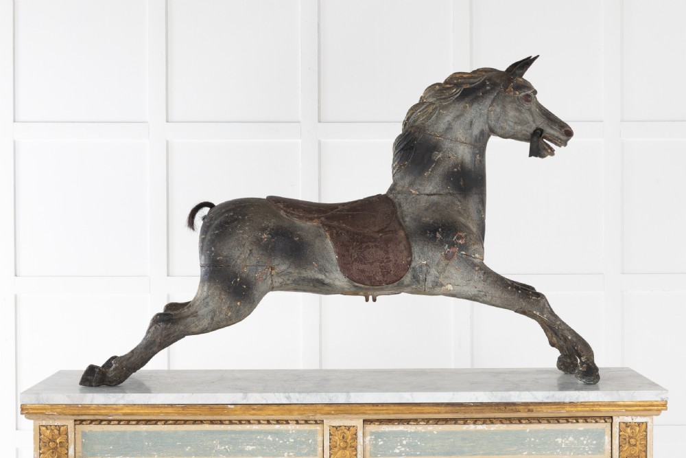19th Century Painted Carousel Horse View II