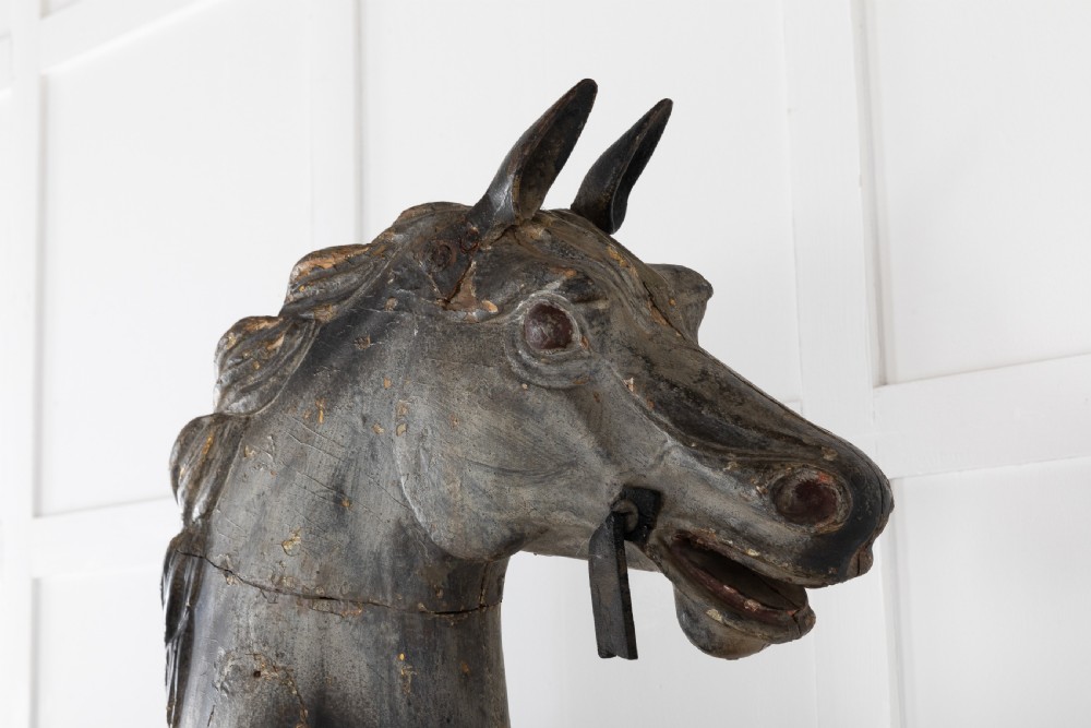19th Century Painted Carousel Horse View III