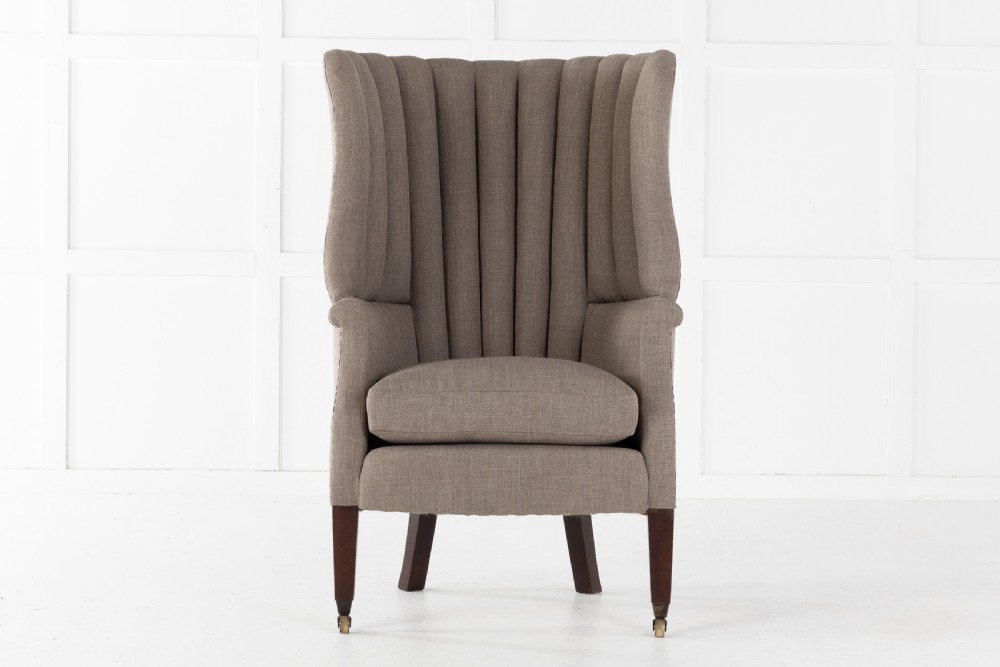 Late 19th Century English Mahogany Barrel Back Wing Chair View II