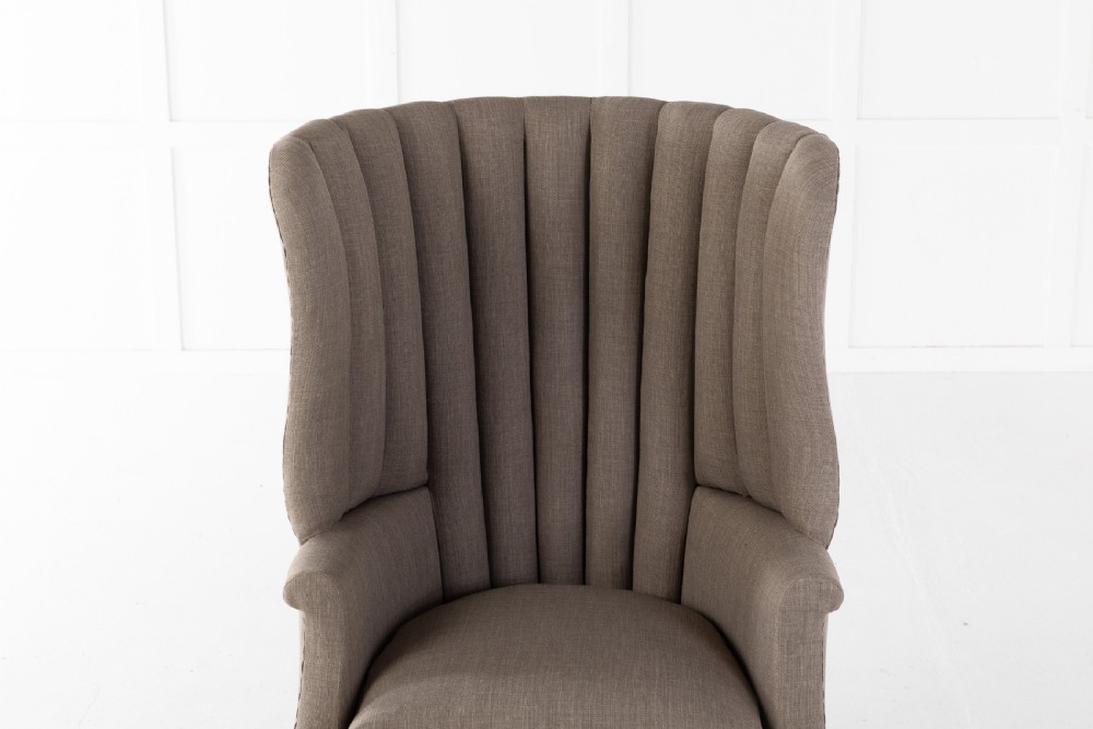 Late 19th Century English Mahogany Barrel Back Wing Chair View VI
