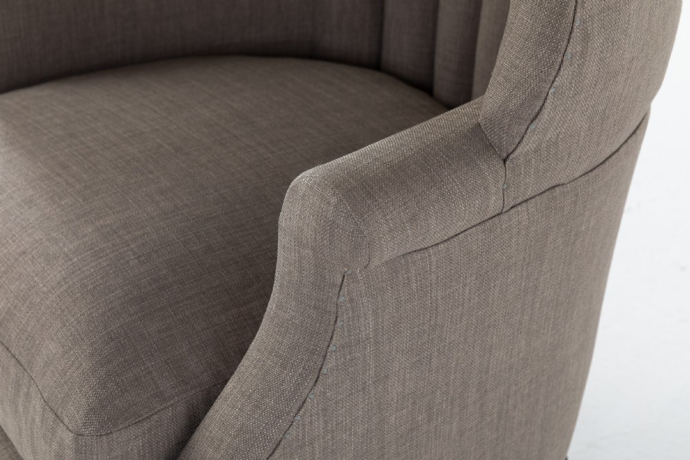 Late 19th Century English Mahogany Barrel Back Wing Chair View VIII