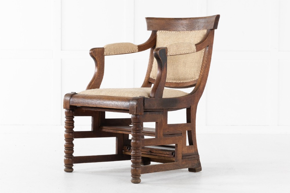19th Century Oak Metamorphic Armchair View VII