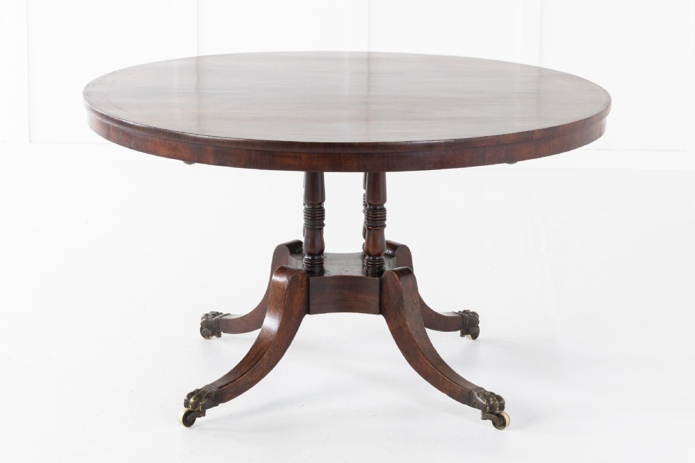 REGENCY ROSEWOOD BRASS STRUNG CENTRE TABLE View II