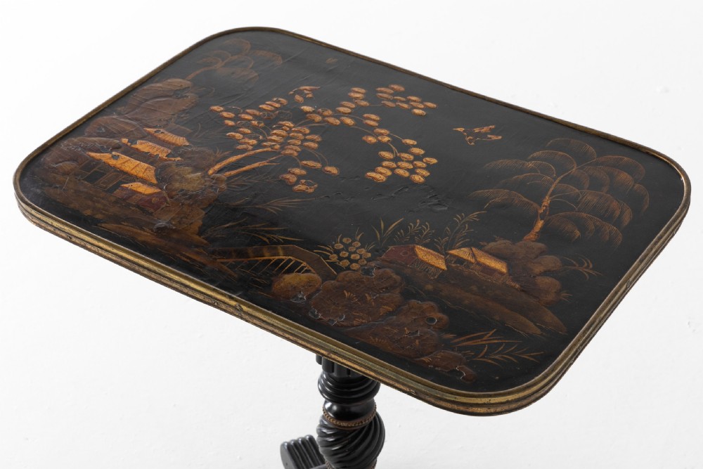 19th Century Regency Chinoiserie Lacquered Occasional Table View III