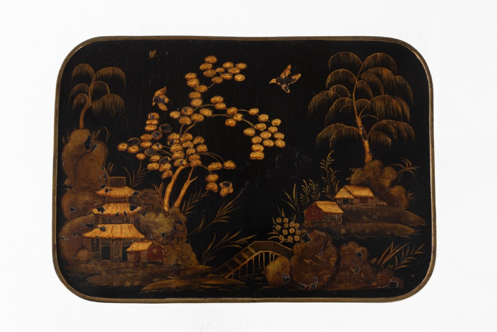 19th Century Regency Chinoiserie Lacquered Occasional Table View VI