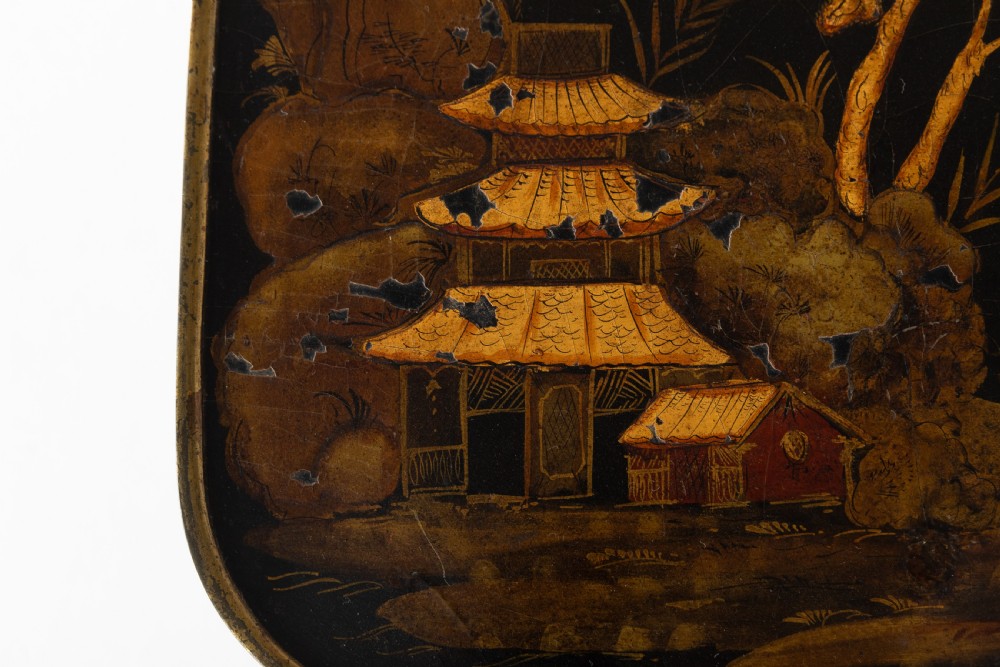 19th Century Regency Chinoiserie Lacquered Occasional Table View VIII
