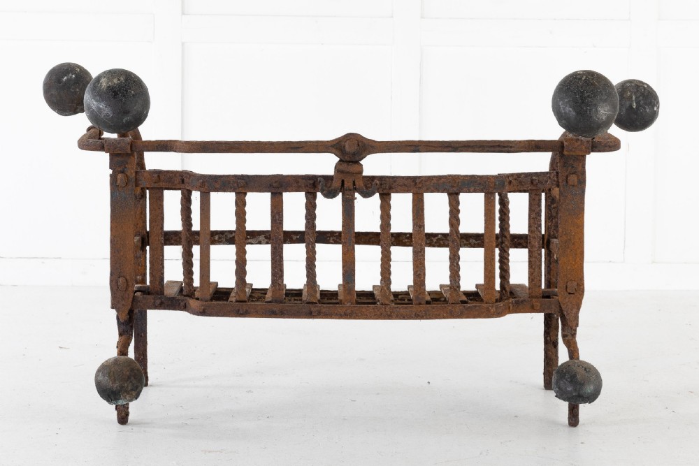 Early 18th Century Dutch Wrought Iron Fire Basket