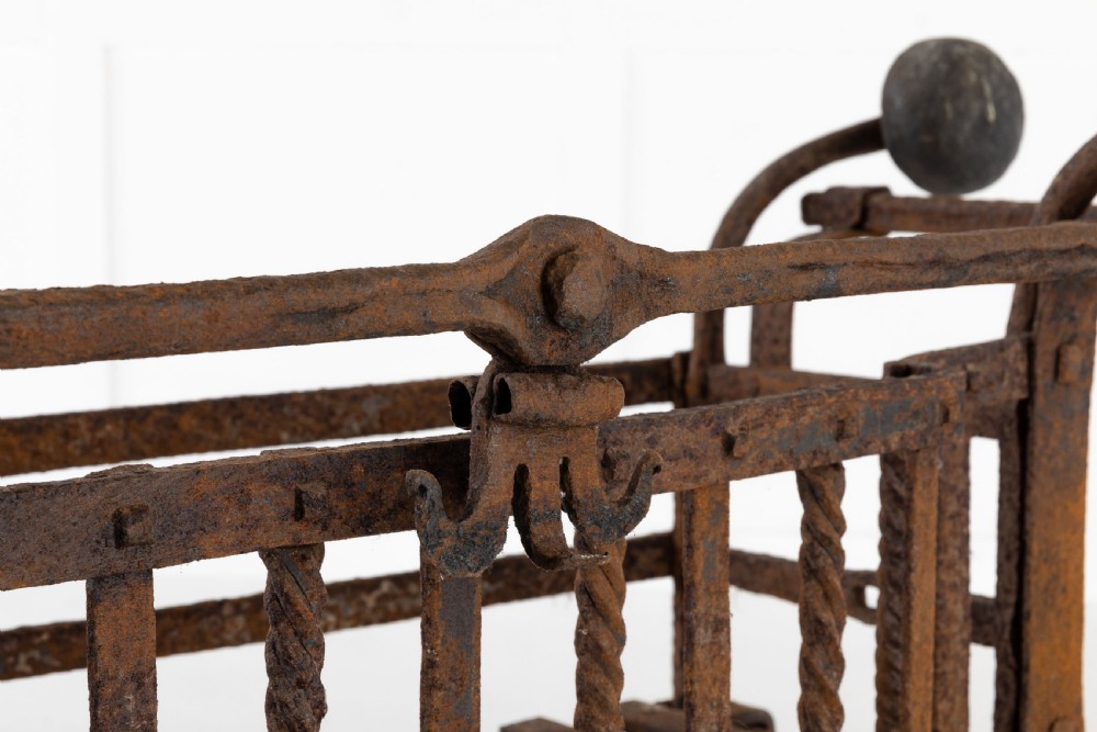 Early 18th Century Dutch Wrought Iron Fire Basket View III
