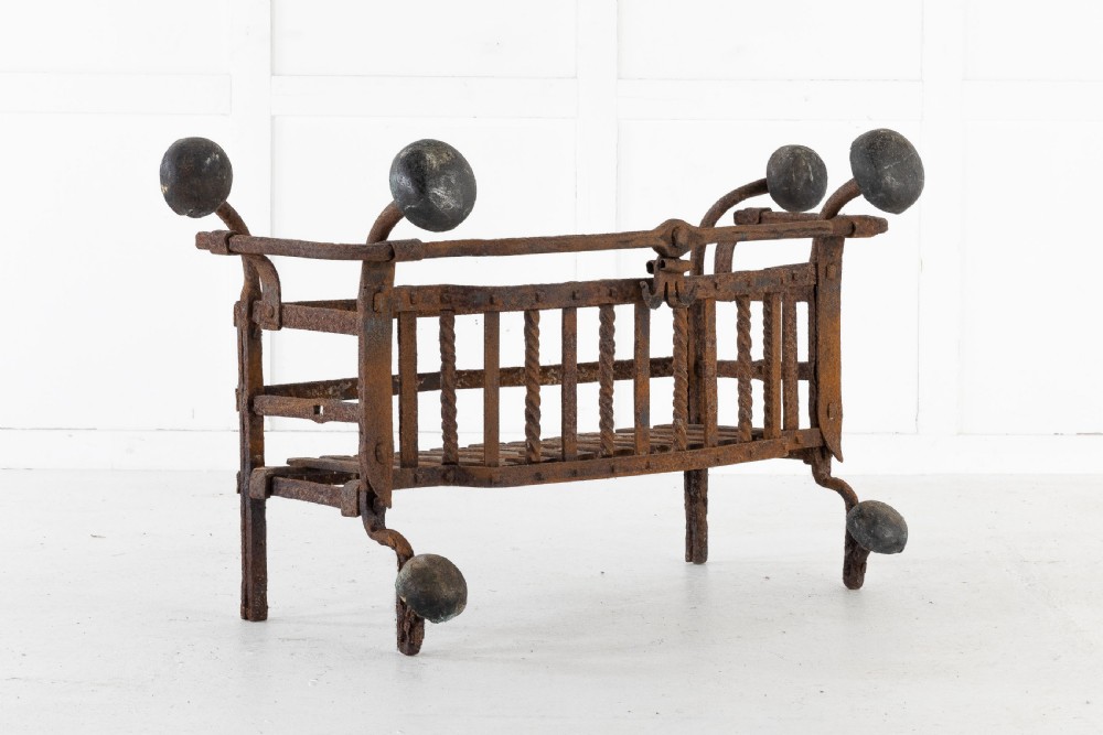Early 18th Century Dutch Wrought Iron Fire Basket View IV