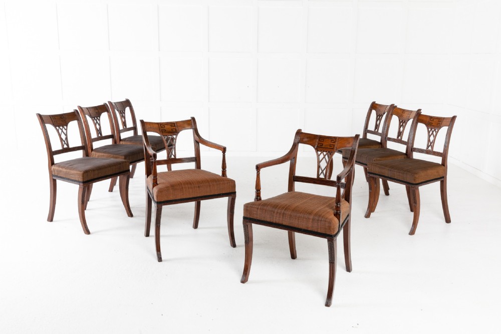Set of Eight 19th Century Regency Mahogany Dining Chairs