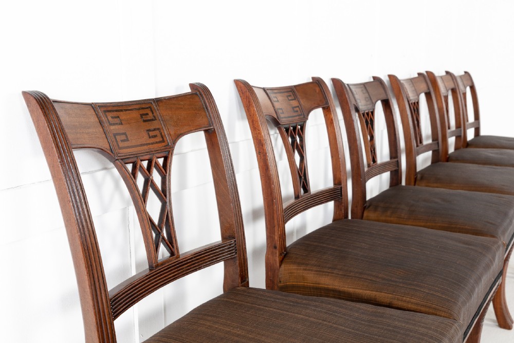 Set of Eight 19th Century Regency Mahogany Dining Chairs View III