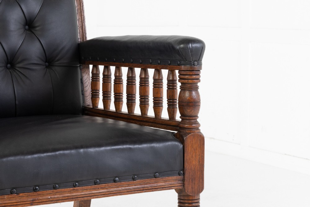 Pair of 19th Century Large Scale Oak Armchairs View II