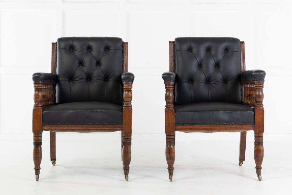 Pair of 19th Century Large Scale Oak Armchairs View III