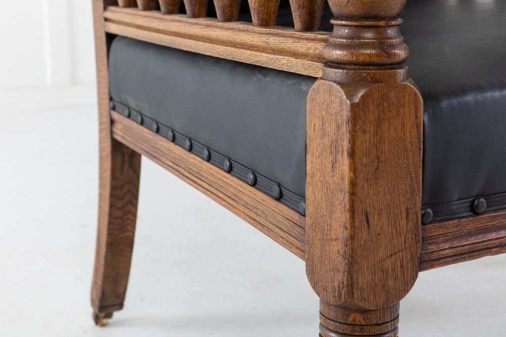 Pair of 19th Century Large Scale Oak Armchairs View VI