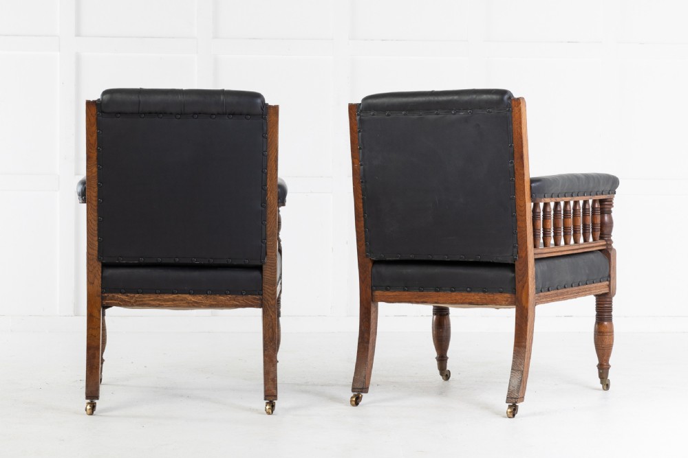 Pair of 19th Century Large Scale Oak Armchairs View VII