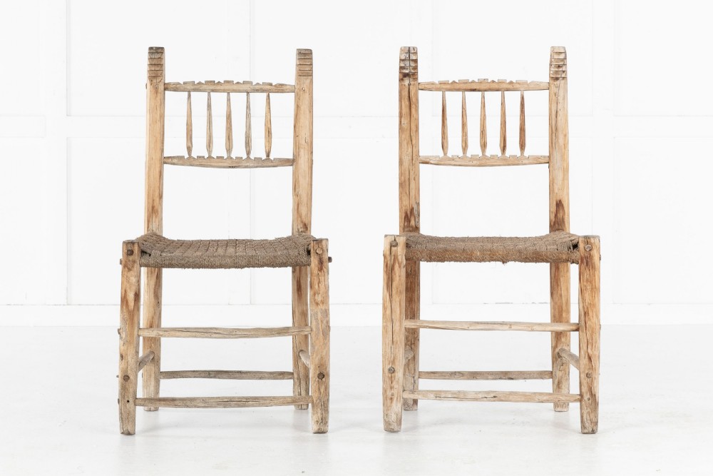 Pair of Spanish 19th Century Decorative Side Chairs View II
