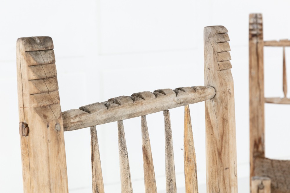 Pair of Spanish 19th Century Decorative Side Chairs View IV