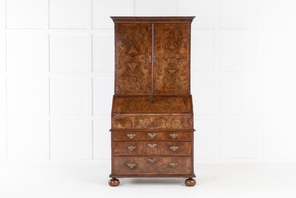 17th Century William and Mary Walnut Bureau Cabinet