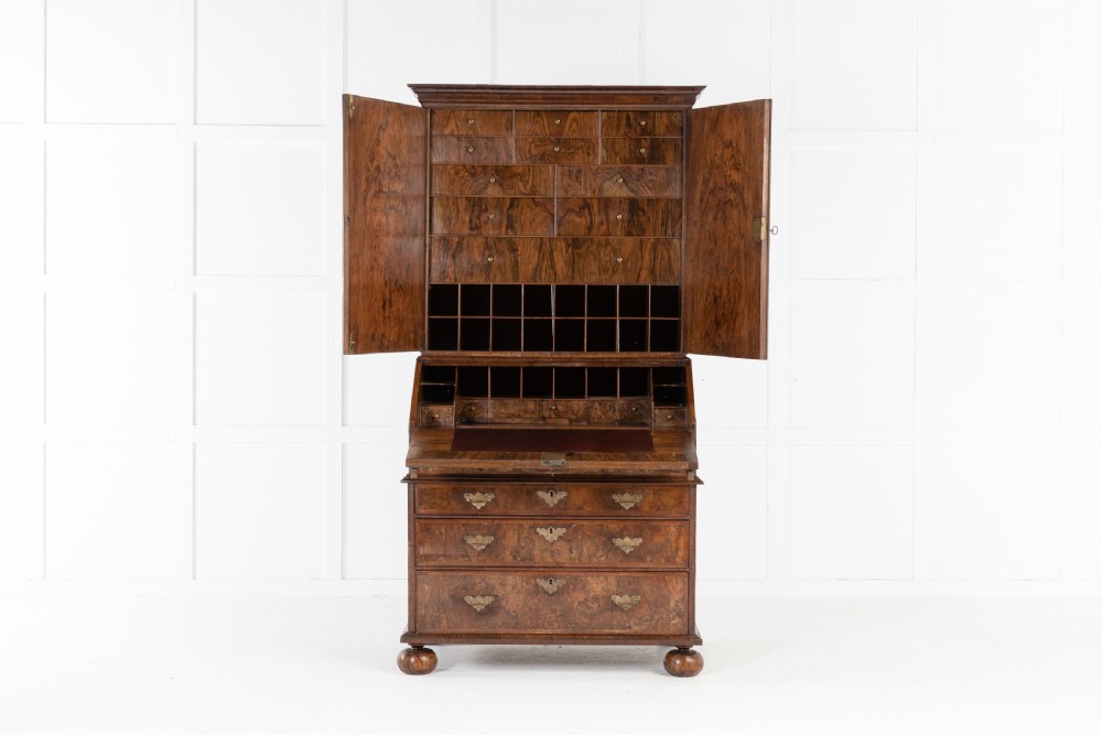 17th Century William and Mary Walnut Bureau Cabinet View II