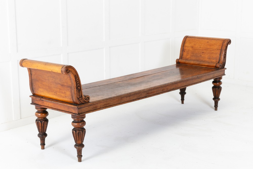 19th Century Regency Mahogany Hall Bench
