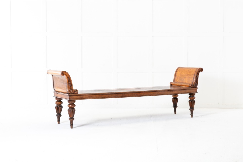 19th Century Regency Mahogany Hall Bench View V