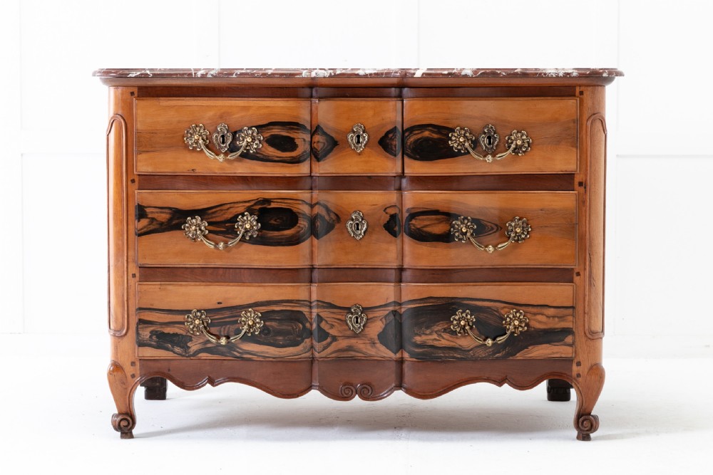 18th Century French Guaiac Wood and Walnut Commode
