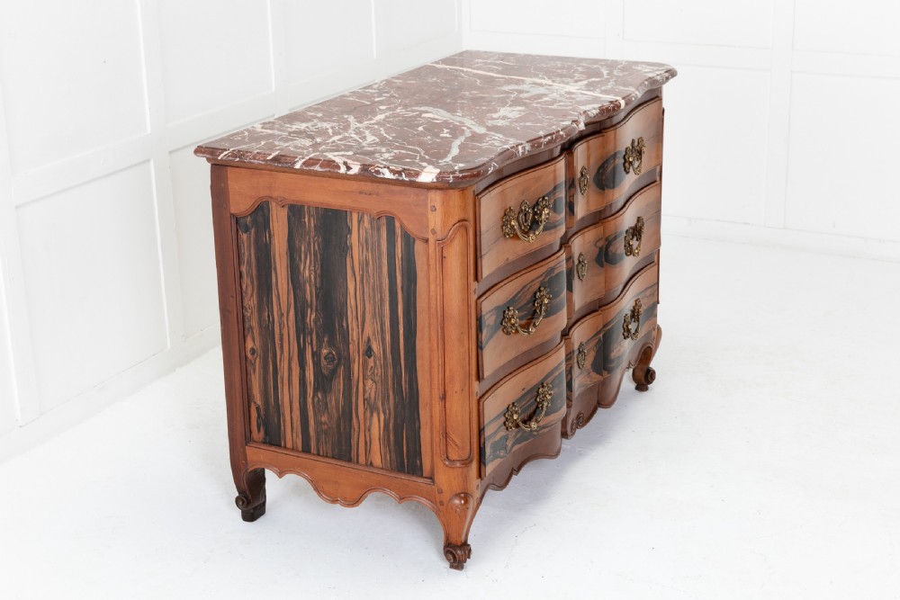 18th Century French Guaiac Wood and Walnut Commode View II