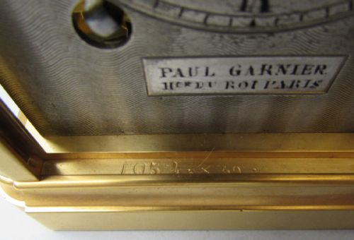 PAUL GARNIER SERIES I CARRIAGE CLOCK WITH CHAFFCUTTER - ADDITIONAL PHOTO 6