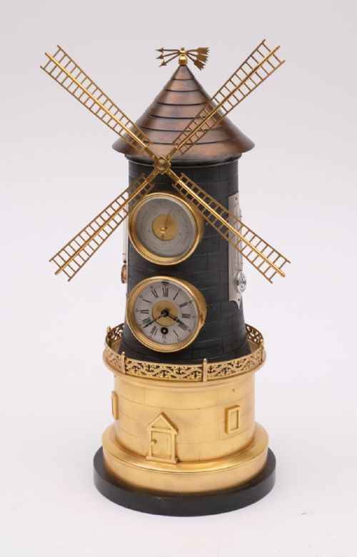 andr romain guilmet an automata windmill clock - CATEGORY: ANTIQUE CLOCKS - DATED 1870