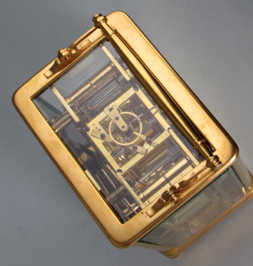 LE ROY ET FILS PARIS AN EARLY MULTIPIECE QUARTER STRIKING CARRIAGE CLOCK - ADDITIONAL PHOTO 3