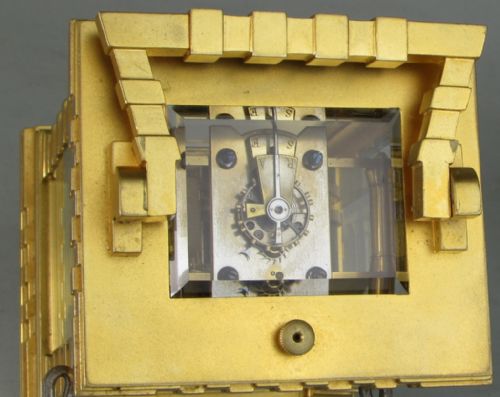 A LARGE PORCELAIN DIALLED CARRIAGE CLOCK - ADDITIONAL PHOTO 3