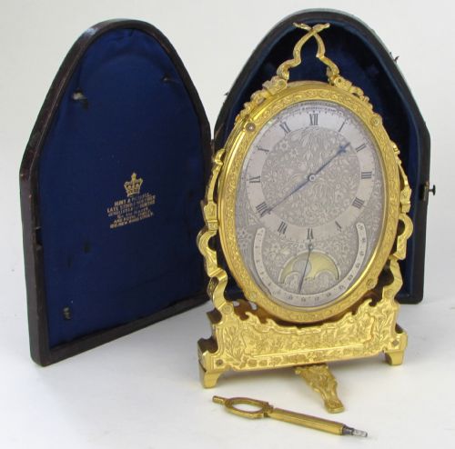 rare moonphase strut clock attributed to thomas cole - CATEGORY: ANTIQUE CLOCKS - DATED 1850