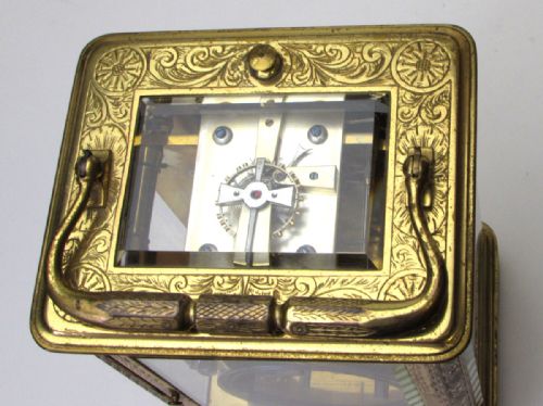 DELPINEBARROIS A GIANT ENGRAVED CARRIAGE CLOCK - ADDITIONAL PHOTO 1