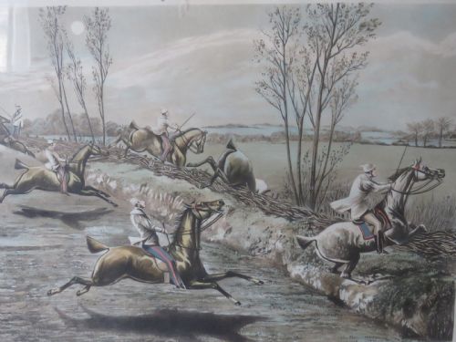 SET OF 4 COLOURED ENGRAVINGS THE FIRST STEEPLECHASE ON RECORD - ADDITIONAL PHOTO 2