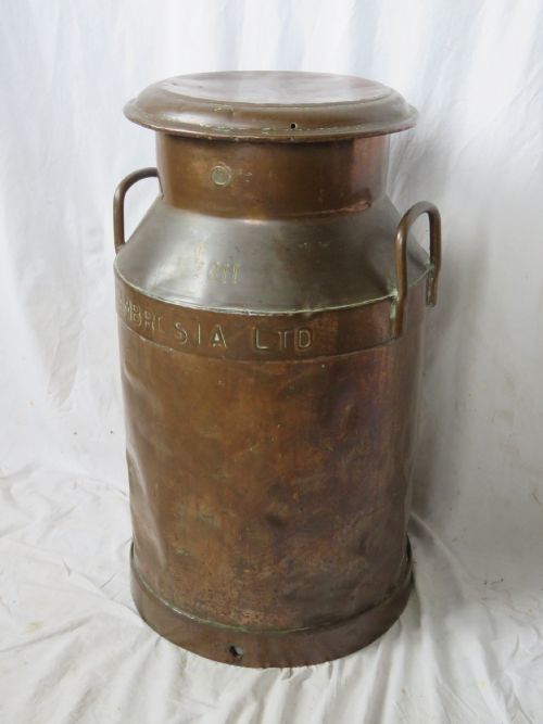copper 10 gallon milk churn ambrosia - CATEGORY: ANTIQUE METAL - DATED 1920