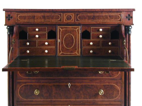 SCOTTISH YEW SECRETAIRE DESK - ADDITIONAL PHOTO 1