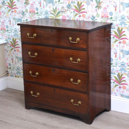 ANGLO INDIAN COLONIAL PADAUK CHEST OF DRAWERS